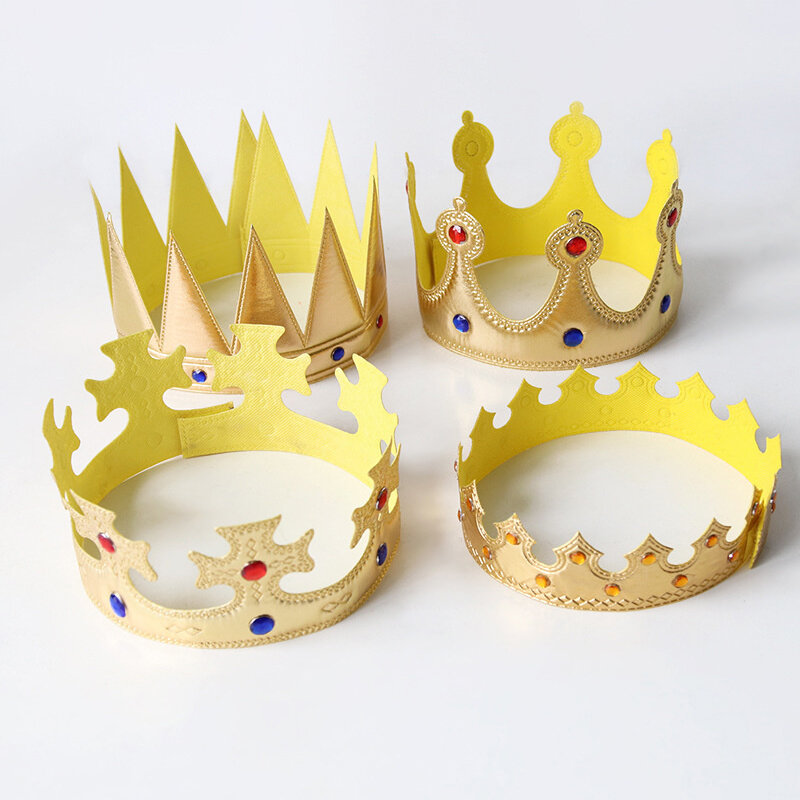 Tiara de fiesta para niños y adultos, Reina real, príncipe, Rey, Princesa, corona, sombreros, decoración de cumpleaños, decoración de Halloween