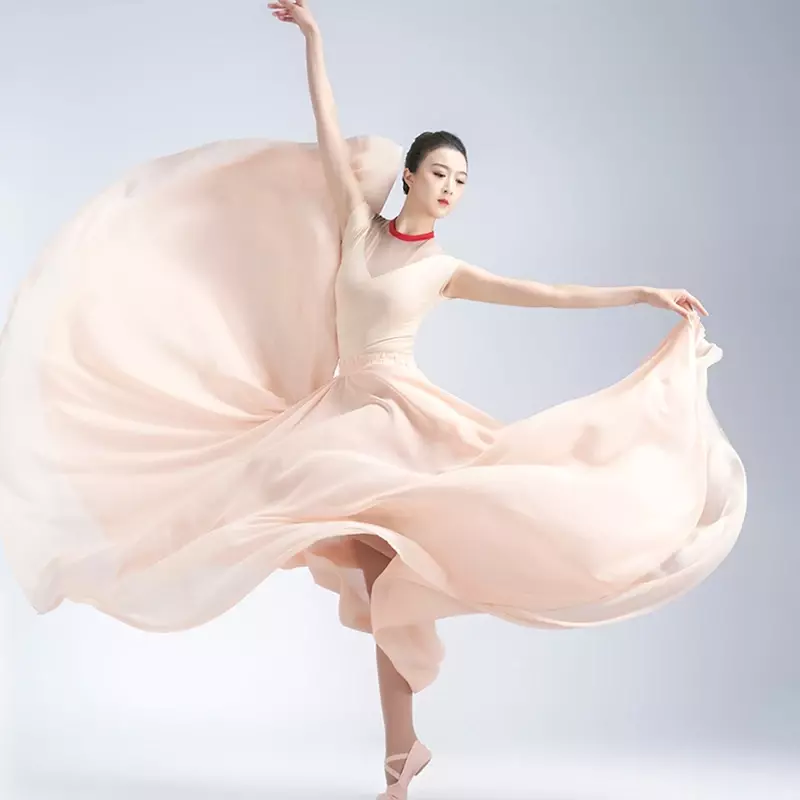 여성용 1000 도 클래식 댄스 의류, 우아한 중국 공연 의류, 큰 스윙 발레 연습복 스커트, 신제품
