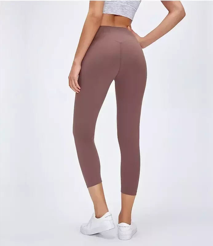 Lemon No T Line legging Yoga Gym wanita celana kebugaran pinggang tinggi olahraga Jogging ketat bernapas betis celana olahraga