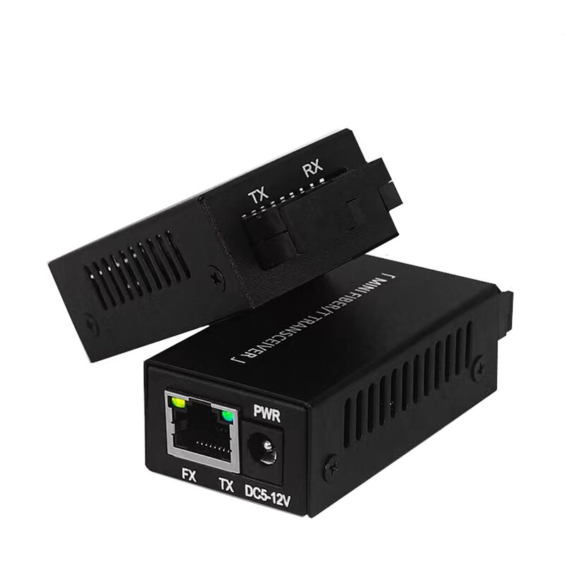 HTOC konverter Media, Mini Gigabit 10/100/1000M A/B SC serat Ethernet tunggal 1 pasang
