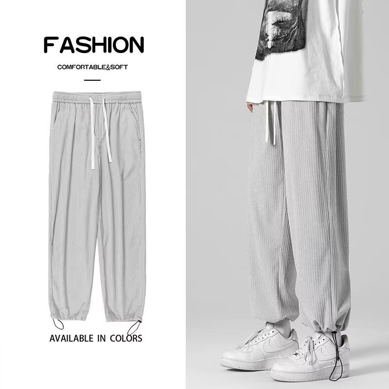 Pantalones bombachos para hombre, ropa de calle a la moda, con cordón, estilo coreano, Y2K