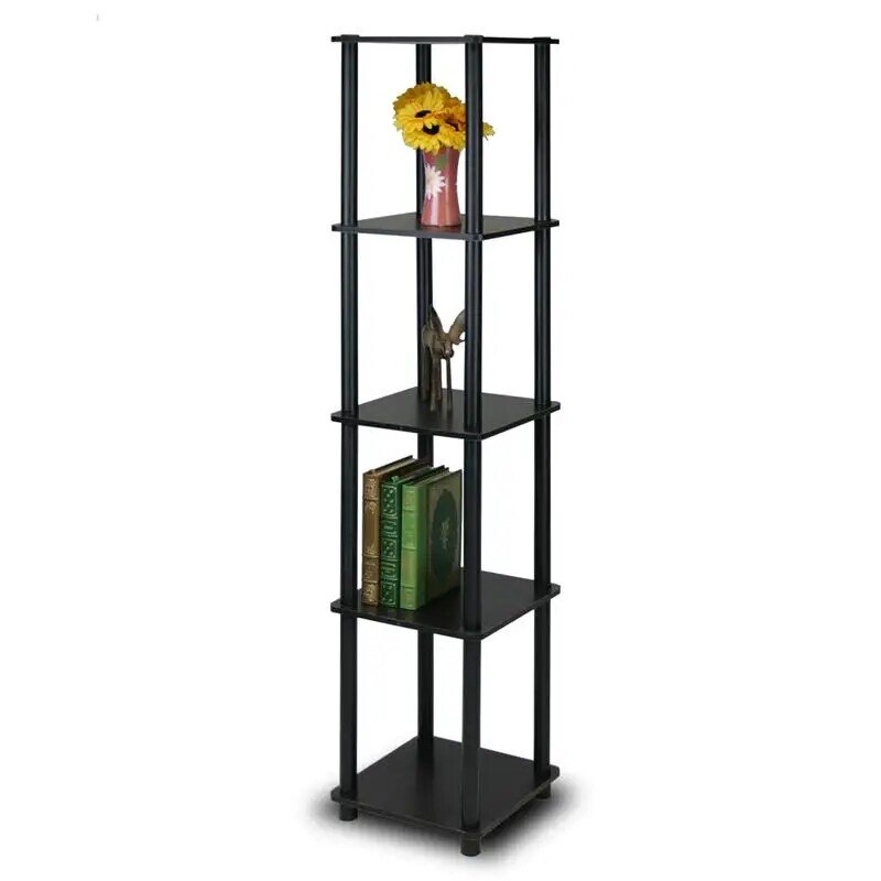 Furinno-estante cuadrado de 5 niveles para exhibición, Espresso/organizador negro, decoración