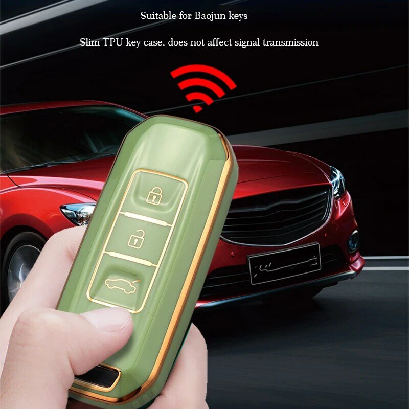 Funda de TPU suave para llave remota de coche, carcasa protectora sin llave para Baojun 730, 510, 560, 310, 630, Wuling HongGuang, accesorios para automóviles