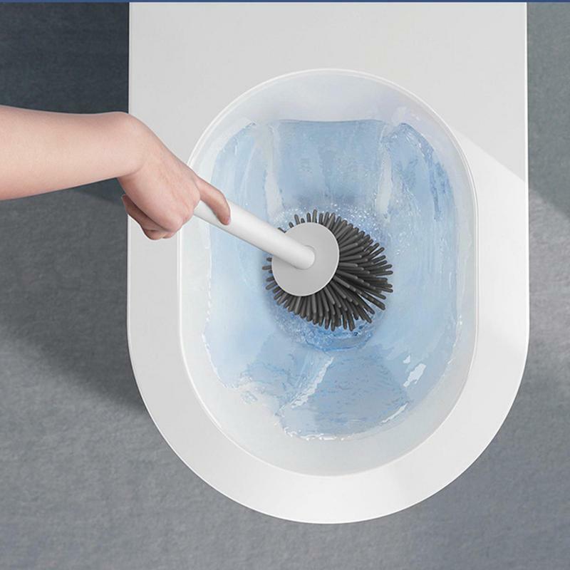 Środek czyszczący do wc szczotka silikonowa szczotka do szorowania muszla klozetowa wielokrotnego użytku środki czystości toaletowego silikonowa szczotka do czyszczenia głowicy