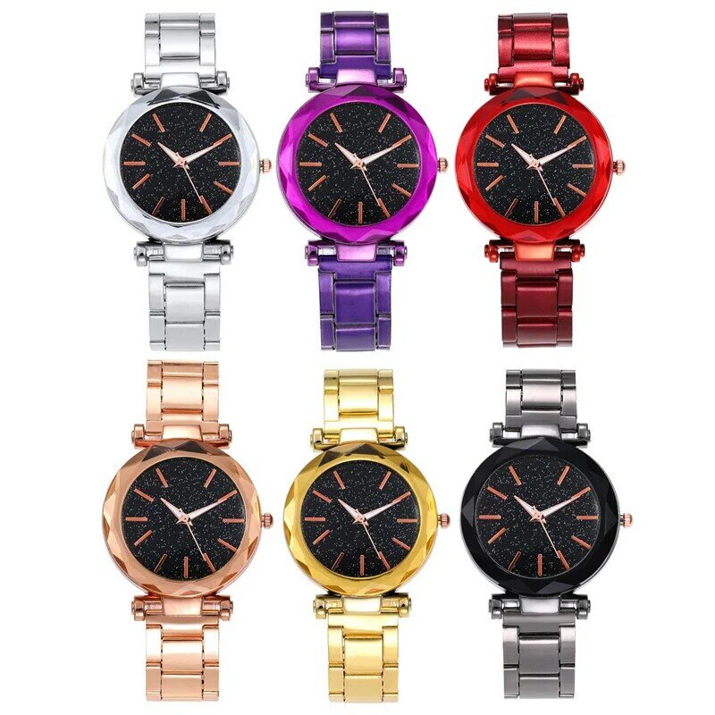 Gorący sprzedawanie kolor pasek stalowy zegarki kwarcowe dla dziewczynek