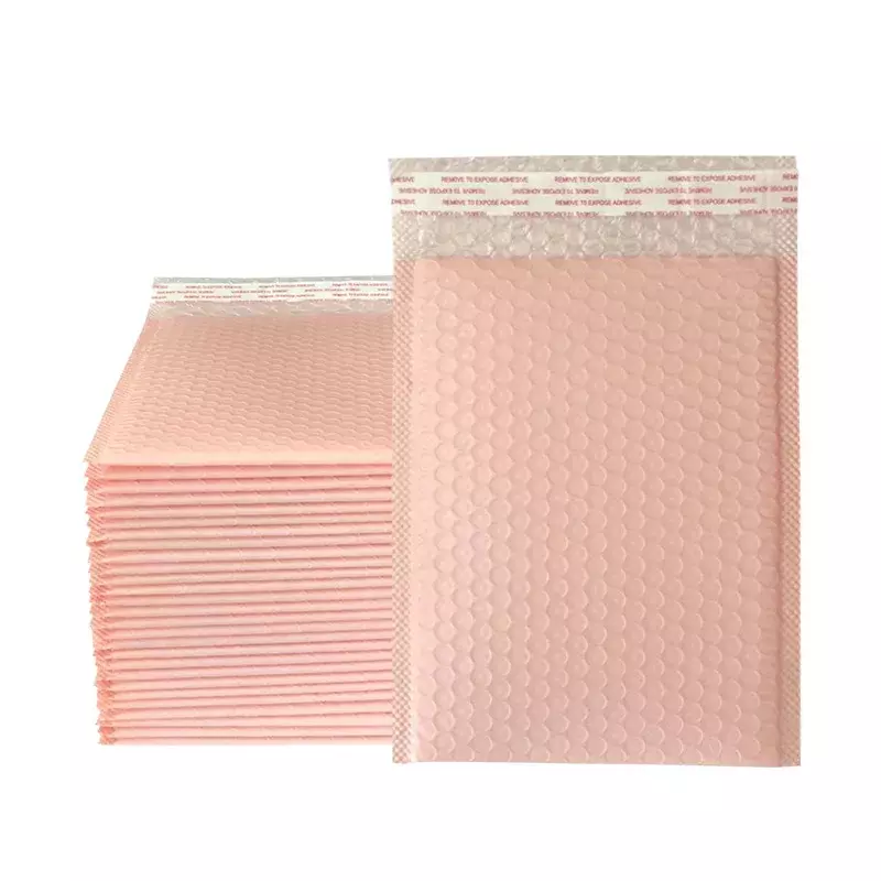 10 buah Bubble Mailers Pink Poly Bubble Mailer segel sendiri dengan bantalan amplop tas hadiah merah muda/ungu kemasan tas amplop untuk buku