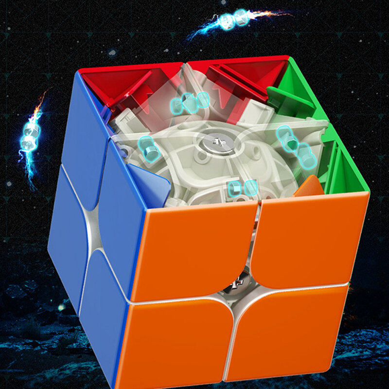 Più nuovo 2022 Moyu RS2M V2 magnetico 2x2x2 Cubo Magico M 2x2 Magico Cubo RS2 M V2 Cubo magnetico 2*2 velocità Puzzle giocattoli per bambini