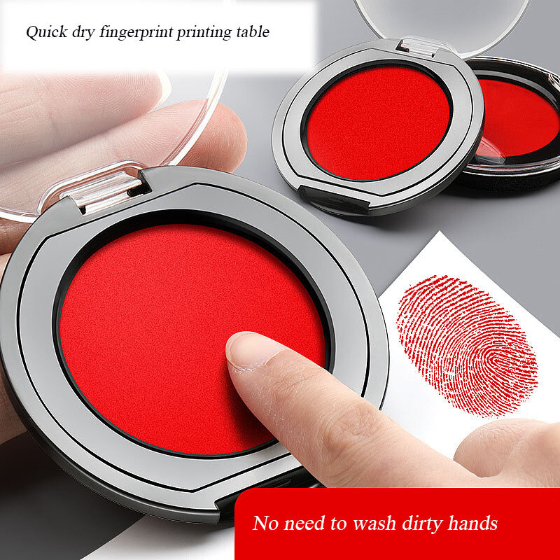 Quick Dry Fingerprint Printing Table Wash-free Portable Round Printing Box DIY Business Office Supplies