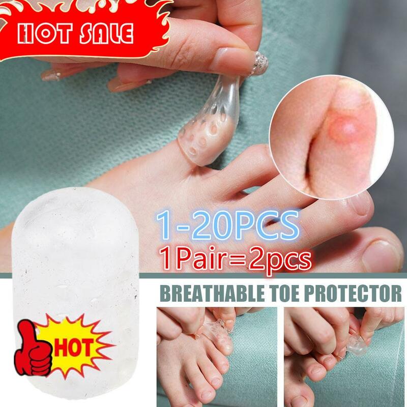 Separatore per dita 1-20 pezzi tappi per dita in silicone traspirante protezione per unghie dei piedi elasticità antiattrito antisudore per protezioni per i piedi