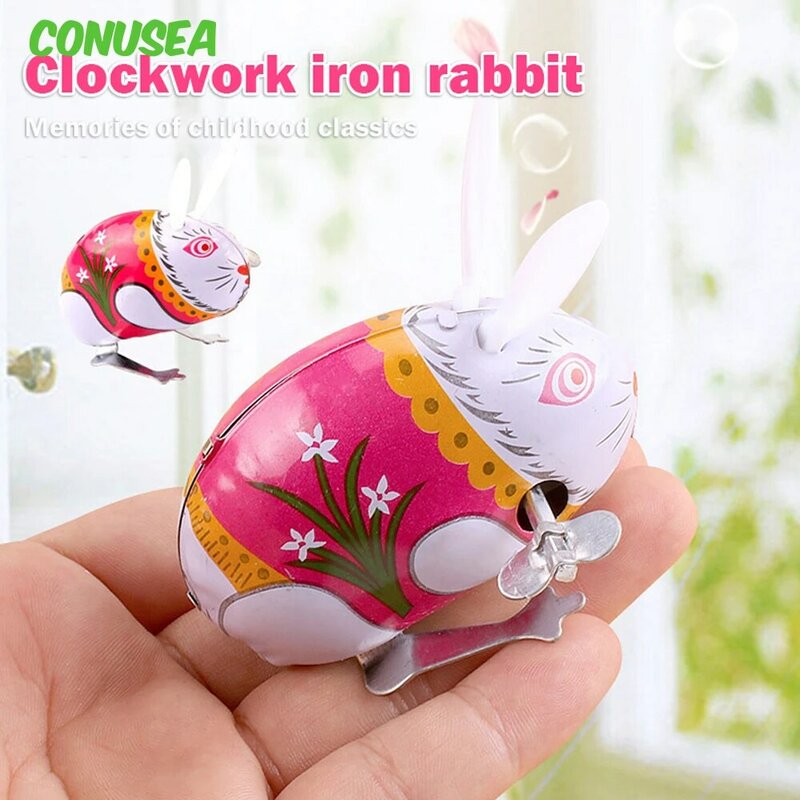 Clockwork Toy Funny Baby Toys Chain Iron Jumping Frog Cock Mouse Rabbit Puzzle Learning Education Children's Gift for kid Child