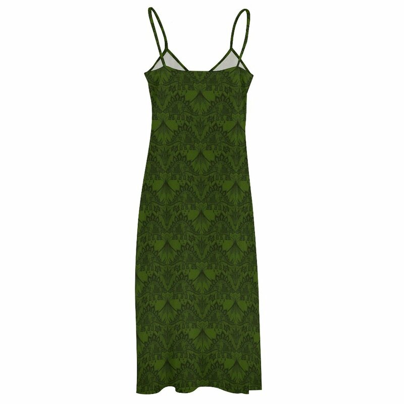 Women's Stegosaurus Lace-Vestido verde sem mangas, roupas femininas, roupas de verão, roupas de praia, 2023