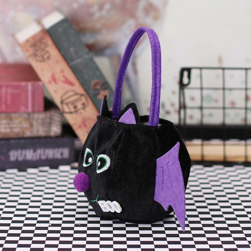 Bat Party Gift Basket Pumpkin Trick Or Treat Loot Bag Candy Bag Halloween Handbag Tote Bags