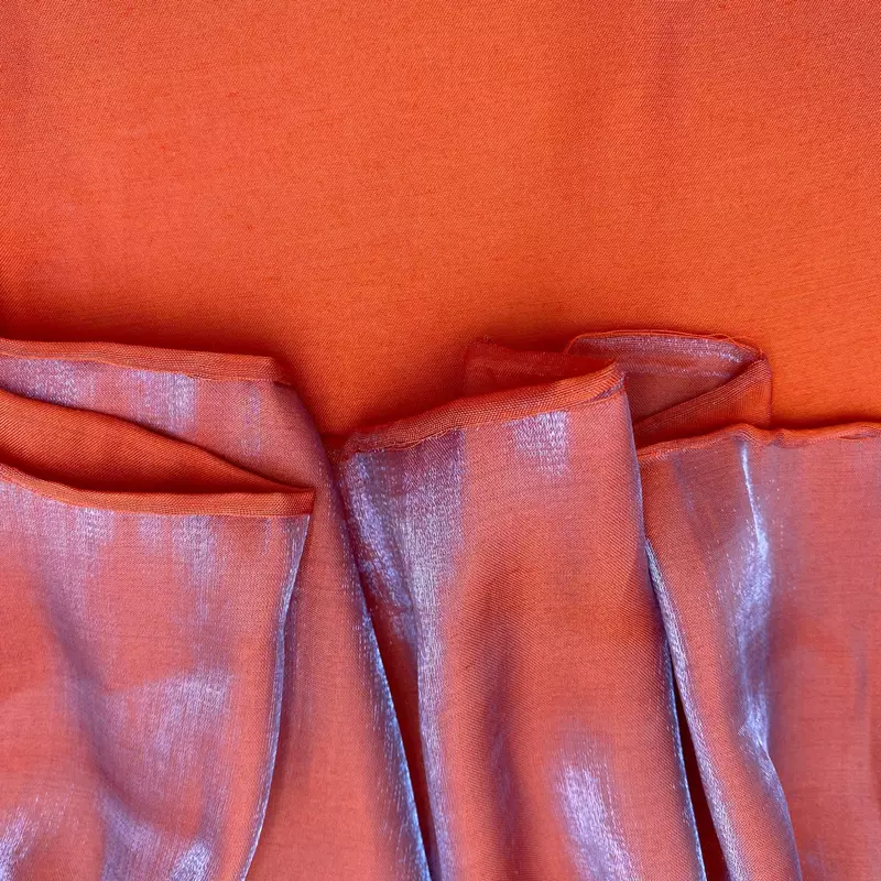 Gradient Color Mercerized Satin Fabric, Shiny Silk Iridescent Cloth, Sewing Material For Dress
