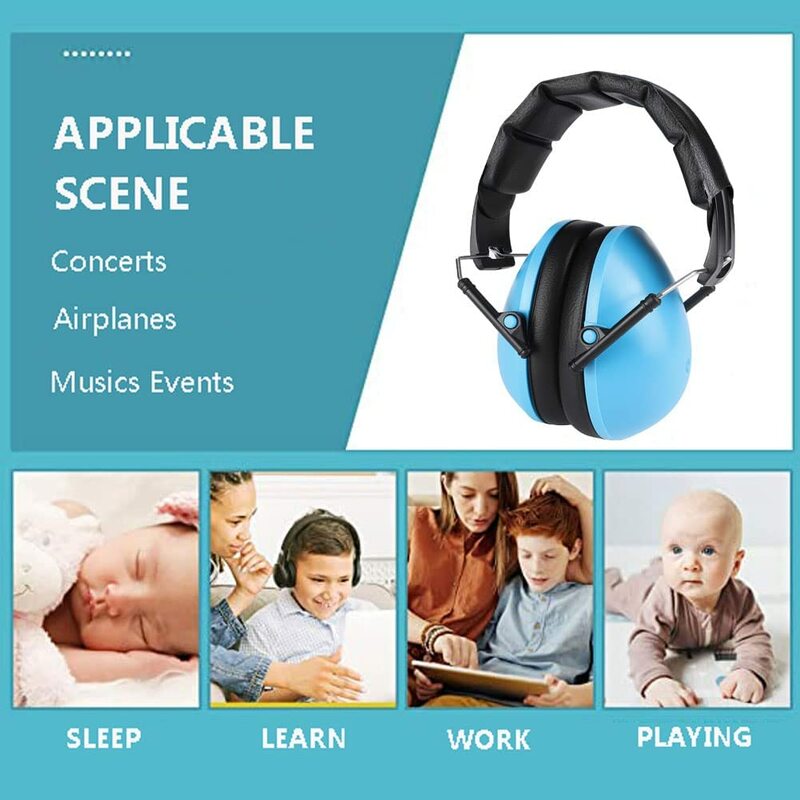 PVC + spons penutup telinga bayi anak-anak, penutup telinga pelindung pendengaran dapat disesuaikan pengurang kebisingan keamanan untuk olahraga menembak