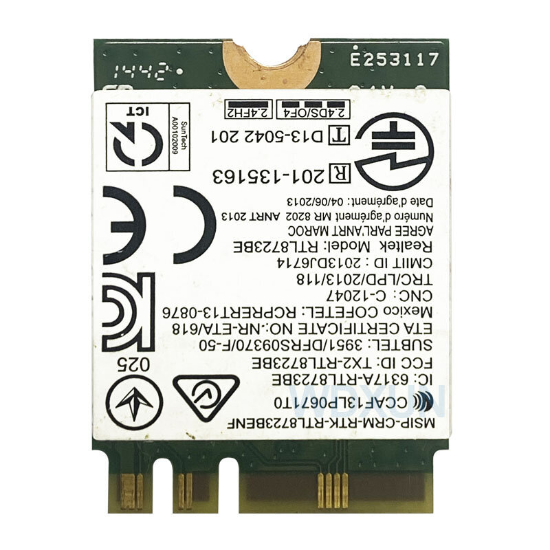 RTL8723punNGFF Wlan Wifi BT Stérilisation de la carte Bluetooth 11n pour 04X6025 Y40-70/ Y40-80/ E4030 / E4070 / E4080
