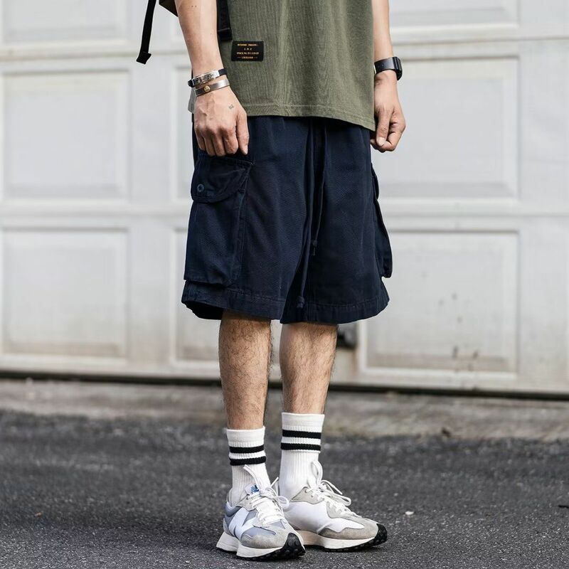 Shorts esportivos casuais retrô masculino, macacão de rua coreano, personalizado para primavera e verão, Y2K, novo, elegante