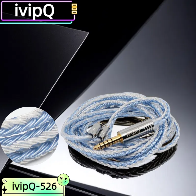IvipQ-526 kabel ditingkatkan Earphone berlapis perak 24 Core, dengan/QDC/MMCX/Recessed2PIN/3.5/4.4/untuk LZ A7 ZSX C12 V90 NX7MK4/BL-03