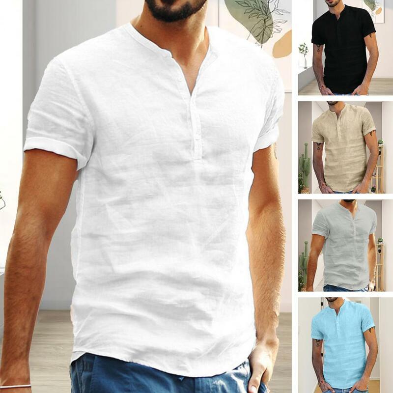 Stylish  Summer Shirt Slim Fit Quick Dry Summer Shirt Stand Collar Pullover Men T-shirt Men Clothing