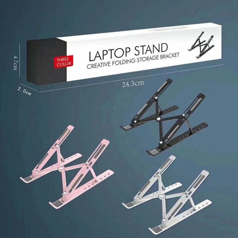 알루미늄 합금 노트북 거치대 스탠드, 조절 가능한 접이식 휴대용 노트북 컴퓨터 브래킷 리프팅 냉각 거치대, 미끄럼 방지