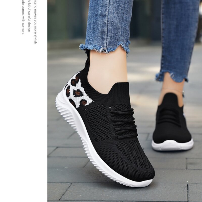 Женская обувь, Новинка лета 2024, дышащая спортивная обувь, летняя вязаная спортивная обувь, Корейская версия повседневных кроссовок для бега