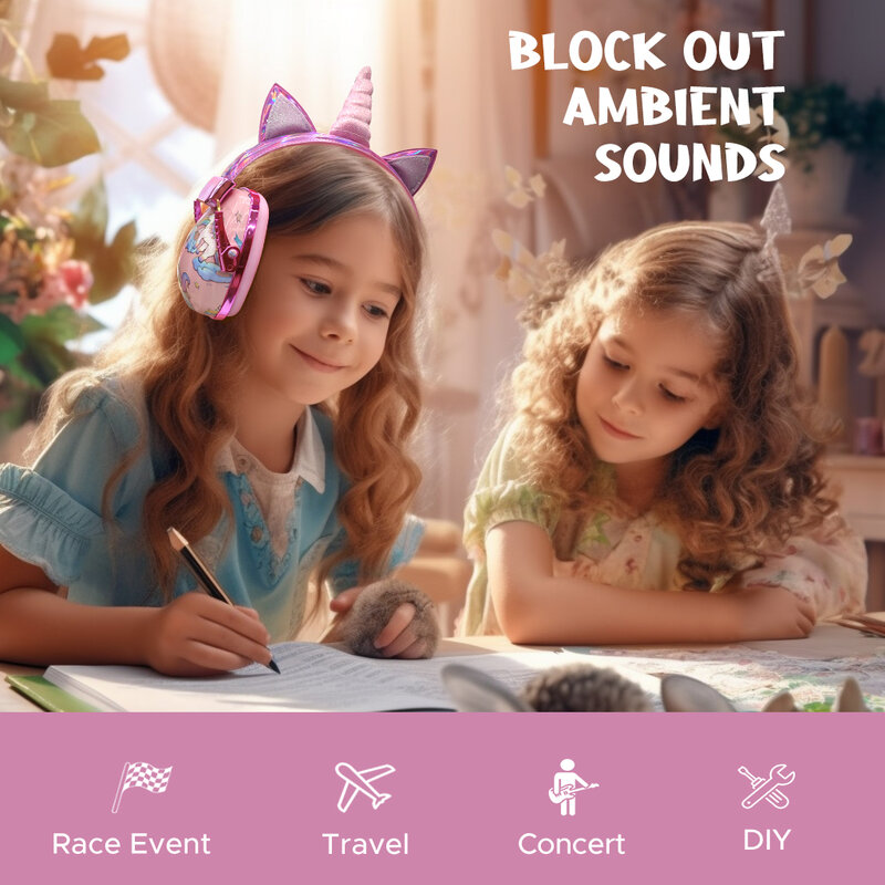 سماعات أذن للأطفال جديدة لحماية الضوضاء حماية من الضوضاء سماعات أذن لحماية السمع للأطفال هدايا للأطفال سماعات أذن مزودة بخاصية إلغاء الضوضاء 22dB