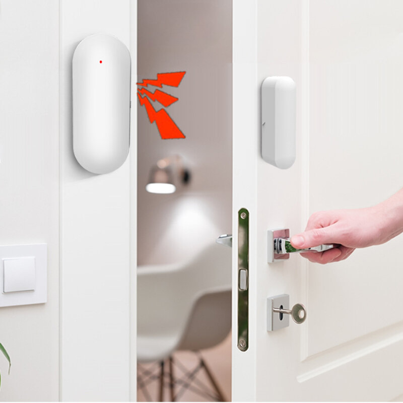 Sensor magnético inalámbrico PB68R para puerta y ventana, sistema de alarma de seguridad para el hogar, Kits de alarma antirrobo, bajo consumo de energía, TUYA, 433MHz