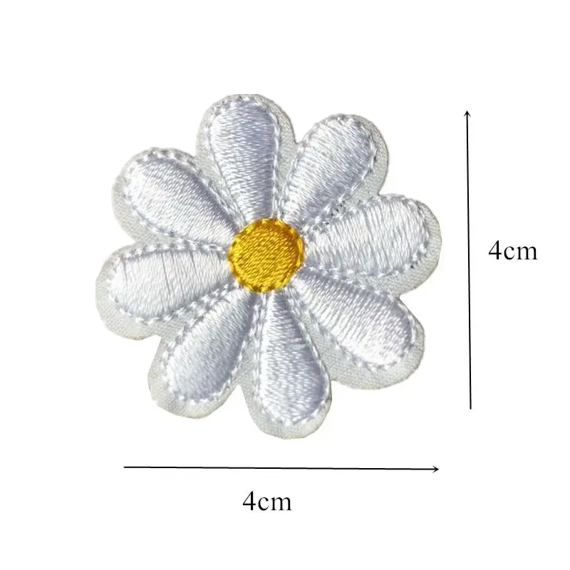10PCS Embroidery Daisy Sunflower Flowers Sew Iron On Patch Badges Daisy Bag Hat Jeans Clothes Applique DIY Crafts