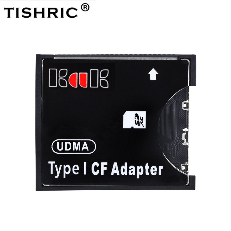 Tishric SD TO CF Type I อะแดปเตอร์สนับสนุน SD SDHC SDXC MMC card เป็นแบบมาตรฐานขนาดกะทัดรัดประเภท I ตัวแปลงเครื่องอ่านการ์ด