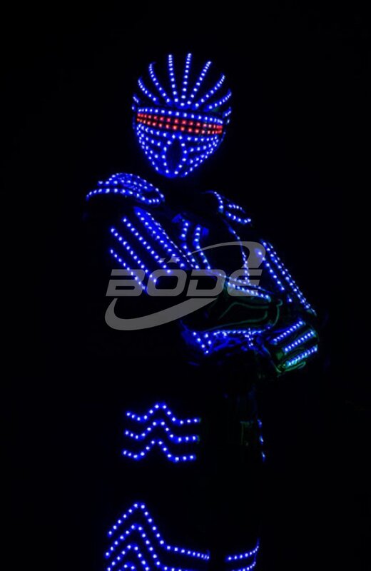 Costume de fête robot LED pour adulte, brillant, personnalisé, boîte de nuit