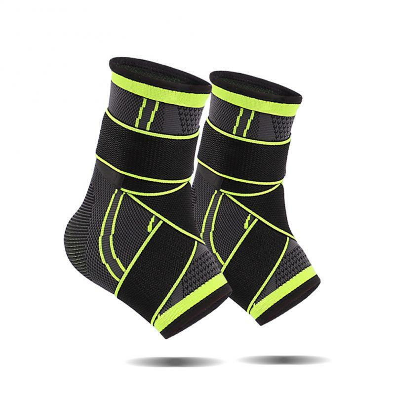 Penahan pergelangan kaki basket hijau, perlengkapan pelindung kaki bersirkulasi lengan 64g mendukung perban lembut pelindung pergelangan kaki nilon