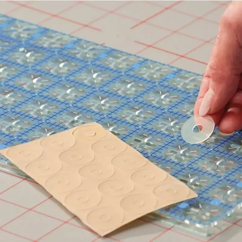 Anillos de agarre adhesivos antideslizantes para reglas de Patchwork DIY