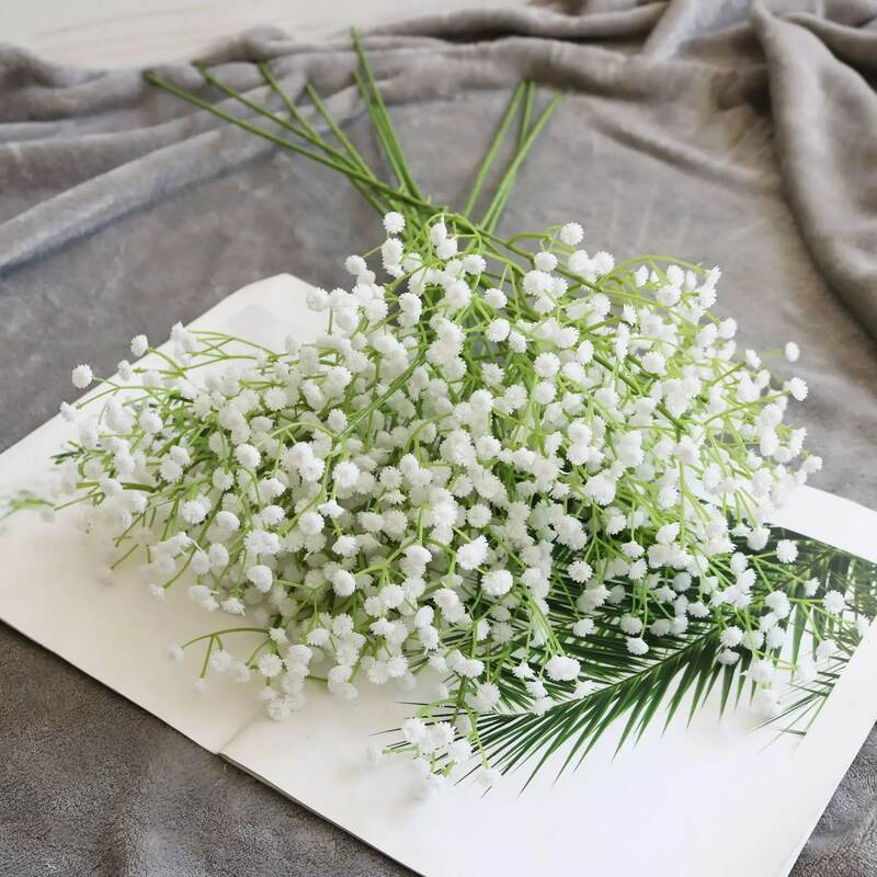 108 testa fiore artificiale respiro del bambino Gypsophila decorazione della casa di nozze Bouquet di simulazione sposa che tiene il respiro del bambino