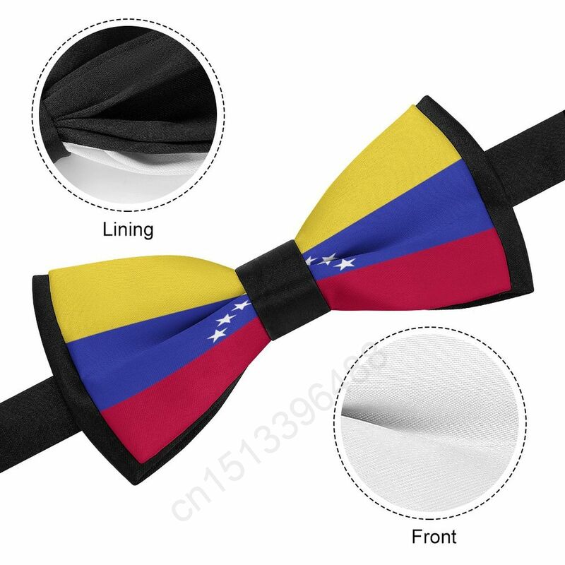 New Polyester Venezuela Flag Bowtie for Men Fashion Casual Men's Bow Ties Cravat Neckwear For Wedding Party Suits Tie