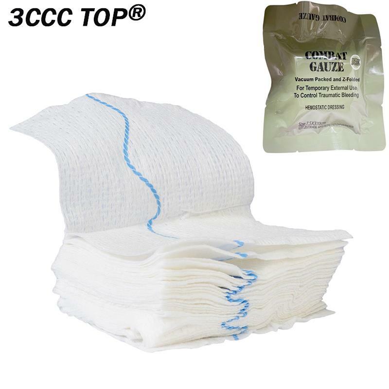 Kaolin Dressing Gauze Combat Hemostatic Emergency Trauma Soluble For Tactical Military First Aid Kit Medical Wound Dressing