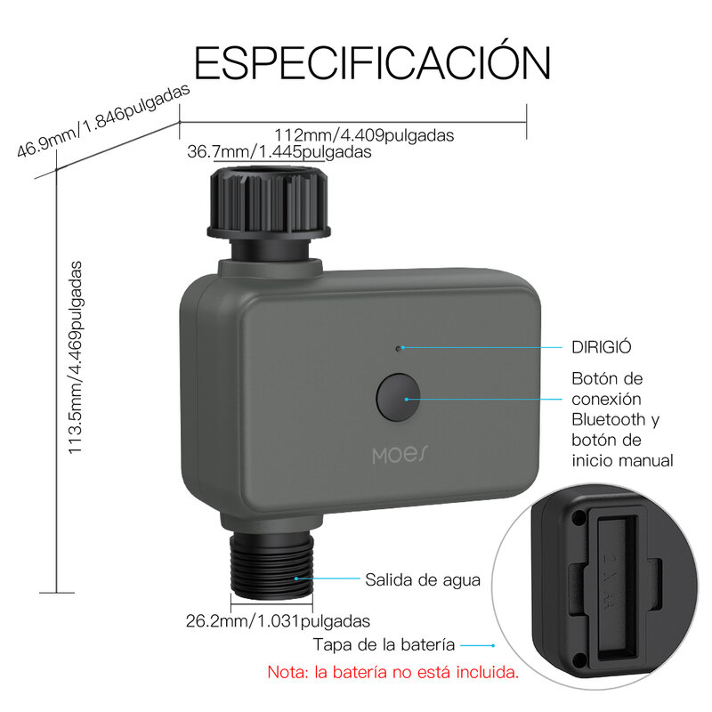 Умный таймер воды MOES Tuya с Bluetooth, программируемый таймер для орошения с задержкой от дождя с автоматической и ручной втулкой