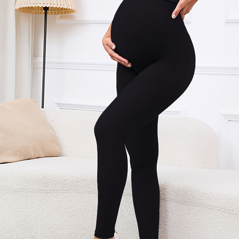 Calças de maternidade finas e macias para grávidas, leggings de cintura ajustável, roupas de gravidez, Embarazada Premama
