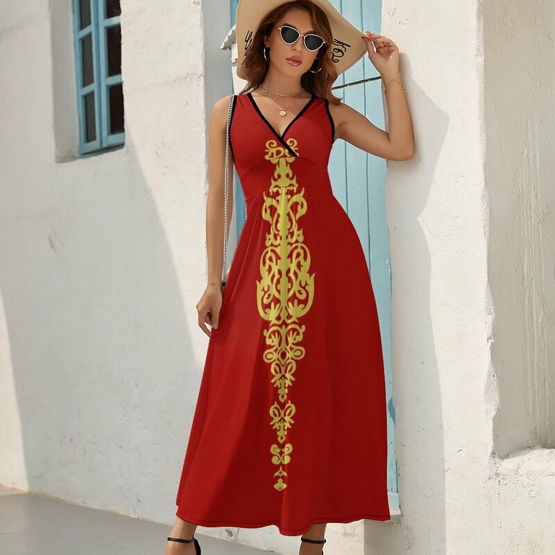 Queen Embroidery Sleeveless Dress women's summer jumpsuit Aesthetic clothing elegant dress loose summer dress