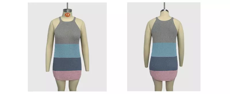 Kemeja rajut tanpa lengan wanita, atasan SFC9-3 kerah bundar warna kontras untuk Perempuan Musim Panas 2024