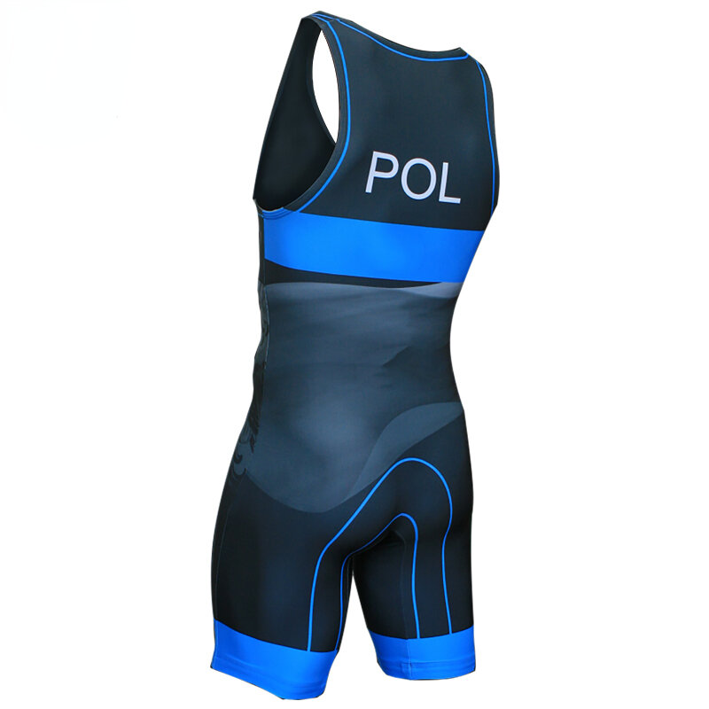 Poland Flag Wrestling Singlet Bodysuit Leotard Outfit Underwear GYM Sleeveless Triathlon PowerLifting Clothing Swimming Running