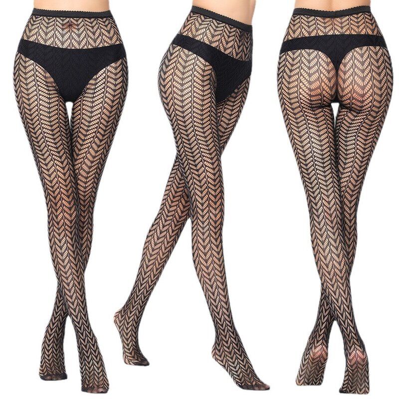 High Elastic See-through Sexy Fishnet Stockings Sexy Black Silk Spider Jacquard Mesh Pants Spring and Summer Bottoming Socks