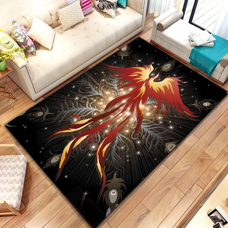 Fantasy Phoenix dywan magiczna nadruk z ptakiem dywanik do salonu miękka antypoślizgowa mata podłogowa do sypialni pralnia dekoracje biurowe wycieraczka