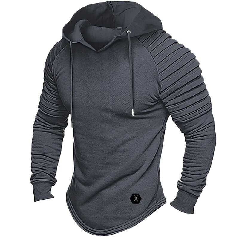 Comfy Fashion Shirt Pullover Full Sleeve Gym Hooded Hoodies Long Sleeve Loose Mens Shirt Muscle Outdoor Slim Soft
