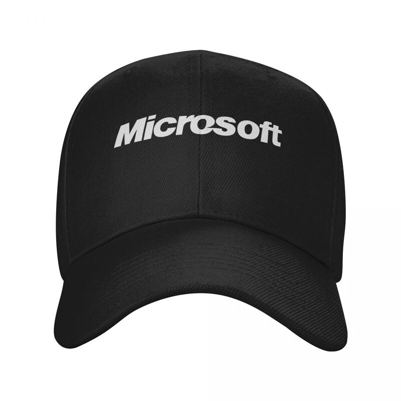 Berretti da Baseball con lettera Microsoft cappellini per il tempo libero regolabili in tinta unita cappello con visiera parasole curva a prova di polvere all'aperto