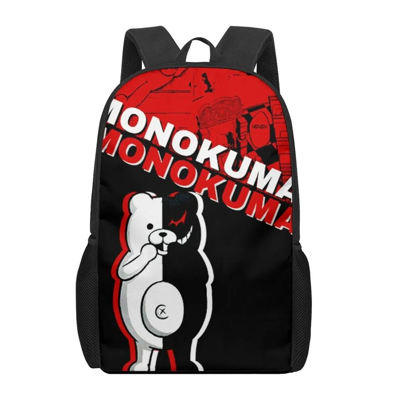 Danganronpa monokuma anime 3d impressão sacos de escola para meninos meninas estudantes primários mochilas crianças saco de livro mochila volta pacote