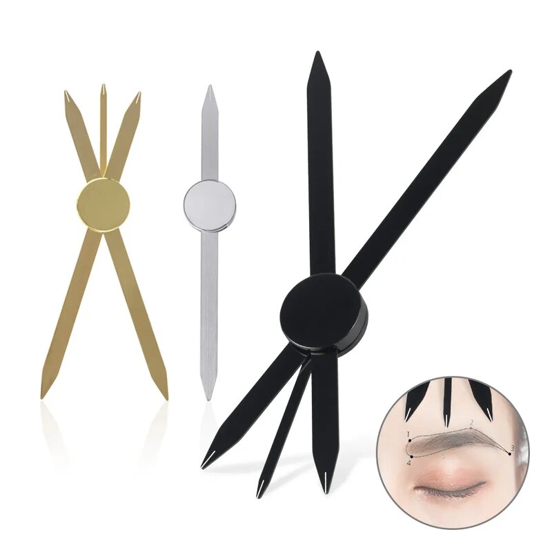 1pc Stainless Steel Microblading Balance Positioning Equidistant Triangle Eyebrow Mapping Ruler Golden Ratio Caliper Makeup Tool
