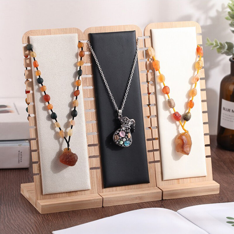Organizador Vertical de madera para joyería, soporte multifunción para exhibición de collar y pendientes, caja de regalo para mujer