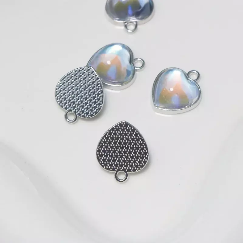 5 Stück Herzen Kristall Charms Legierung Anhänger für Schmuck machen DIY Ohrringe Halskette Armband liefert Zubehör Großhandel