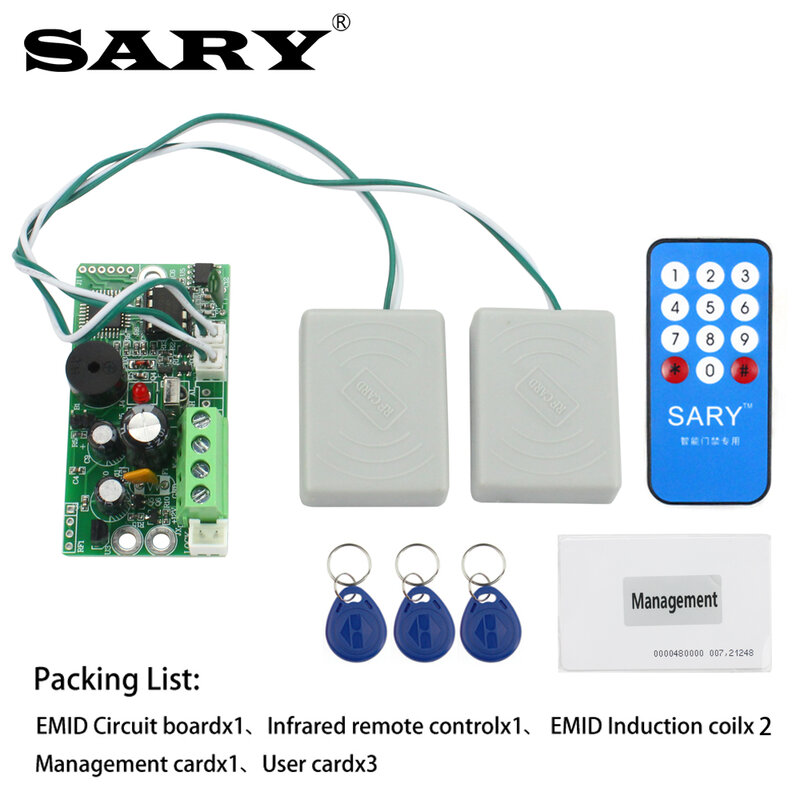 Плата контроля доступа EMID 125 кГц RFID, Встроенная плата управления 12 В постоянного тока, нормально открытая плата управления