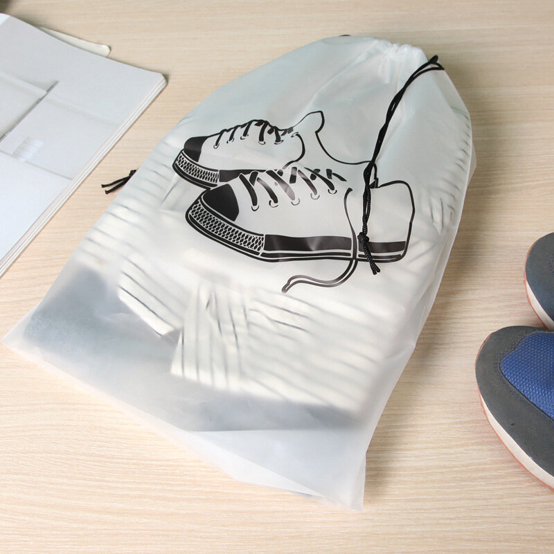 Bolsas de almacenamiento de zapatos para viaje, organizador colgante esmerilado a prueba de polvo, impermeable, transparente, con cordón, 5/10 piezas