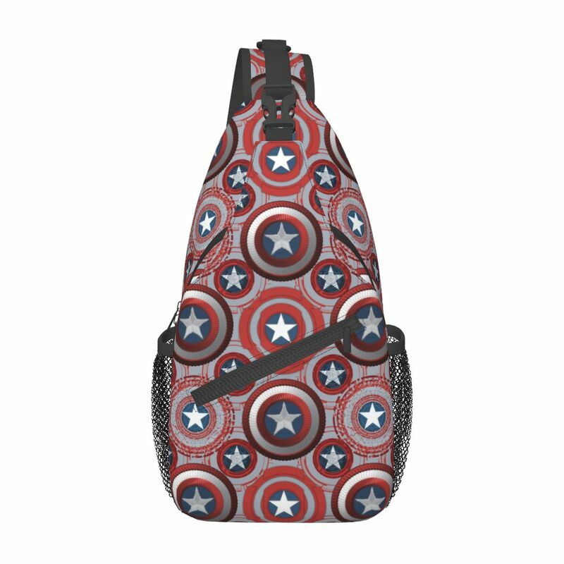 Custom Captain America Sling Bags Men Fashion Shoulder Chest Crossbody Backpack Travel Hiking Daypack